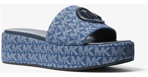 michael kors sadler wedge sandals|michael kors denim wedge sandals.